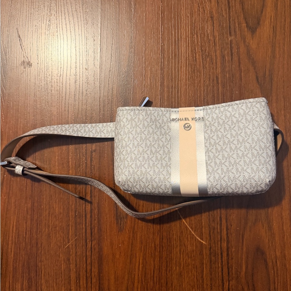 Michael Kors Gray and Tan Crossbody Bag NWOT